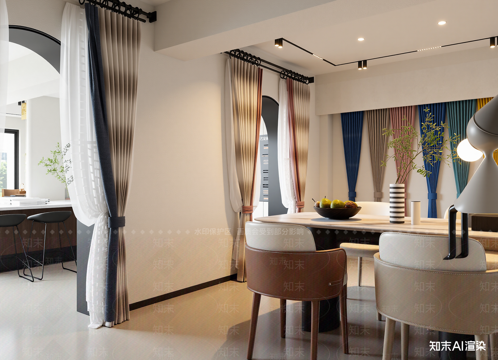 现代家居餐厅3D模型下载【ID:1215115526】