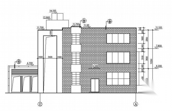 某高级商住区三层会所建筑设计方案cad施工图下载【ID:166454192】