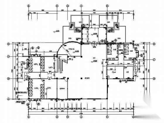 某高级商住区三层会所建筑设计方案cad施工图下载【ID:166454192】