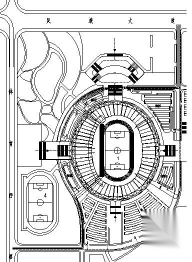 某体育场馆建筑规划设计方案图施工图下载【id:165743164】