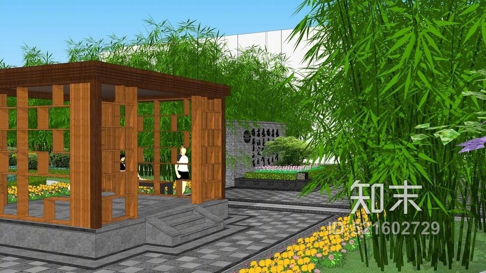 竹菊园SU模型下载【ID:521602729】
