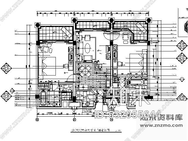 施工图东莞某酒店三开间装修图施工图下载【ID:532055644】