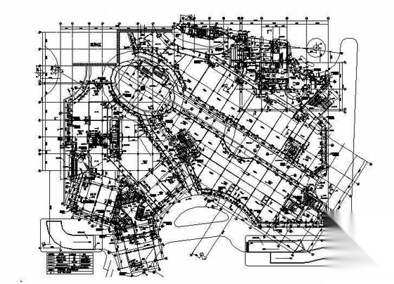 某大型商务酒店、办公建筑施工图cad施工图下载【ID:160721194】