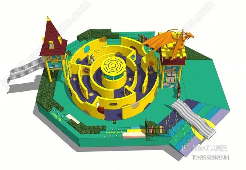 现代儿童迷宫SU模型下载【ID:635386781】