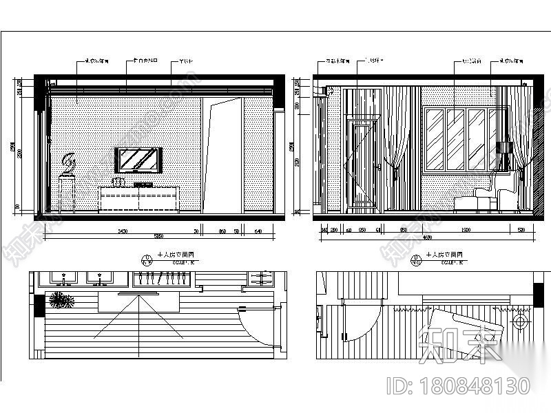 全套现代精致别墅设计施工图cad施工图下载【ID:180848130】