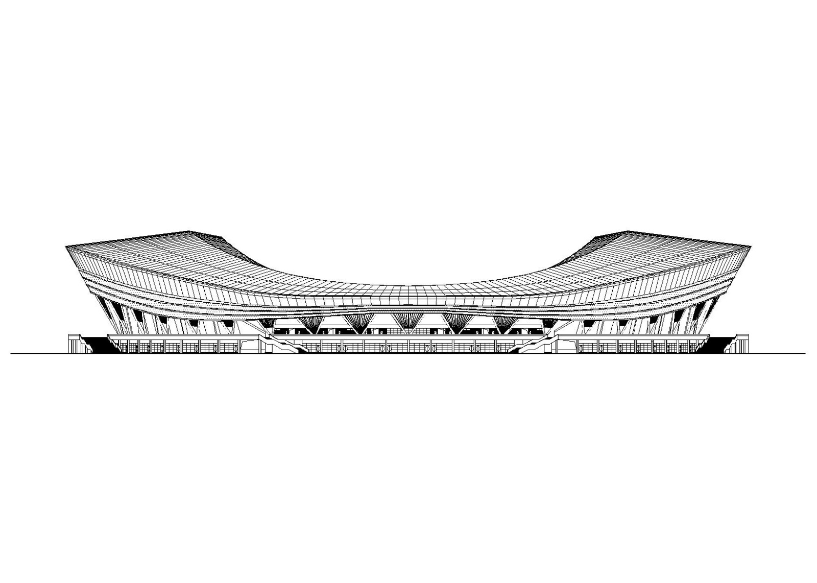 [安徽]六安市体育中心项目建筑施工图施工图下载【ID:151667176】