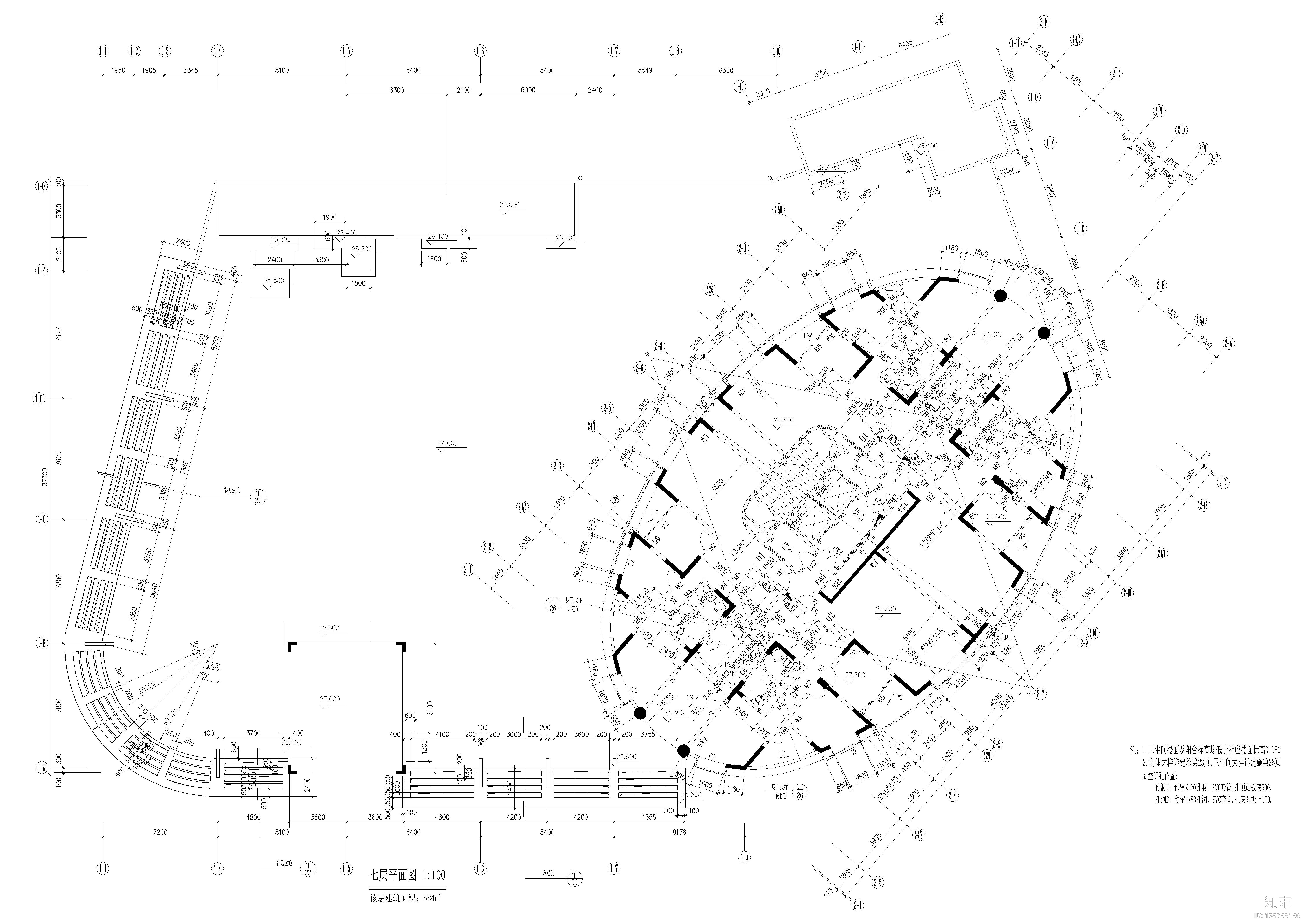 某28层高层建施施工图纸全套（带商场）cad施工图下载【ID:165753150】