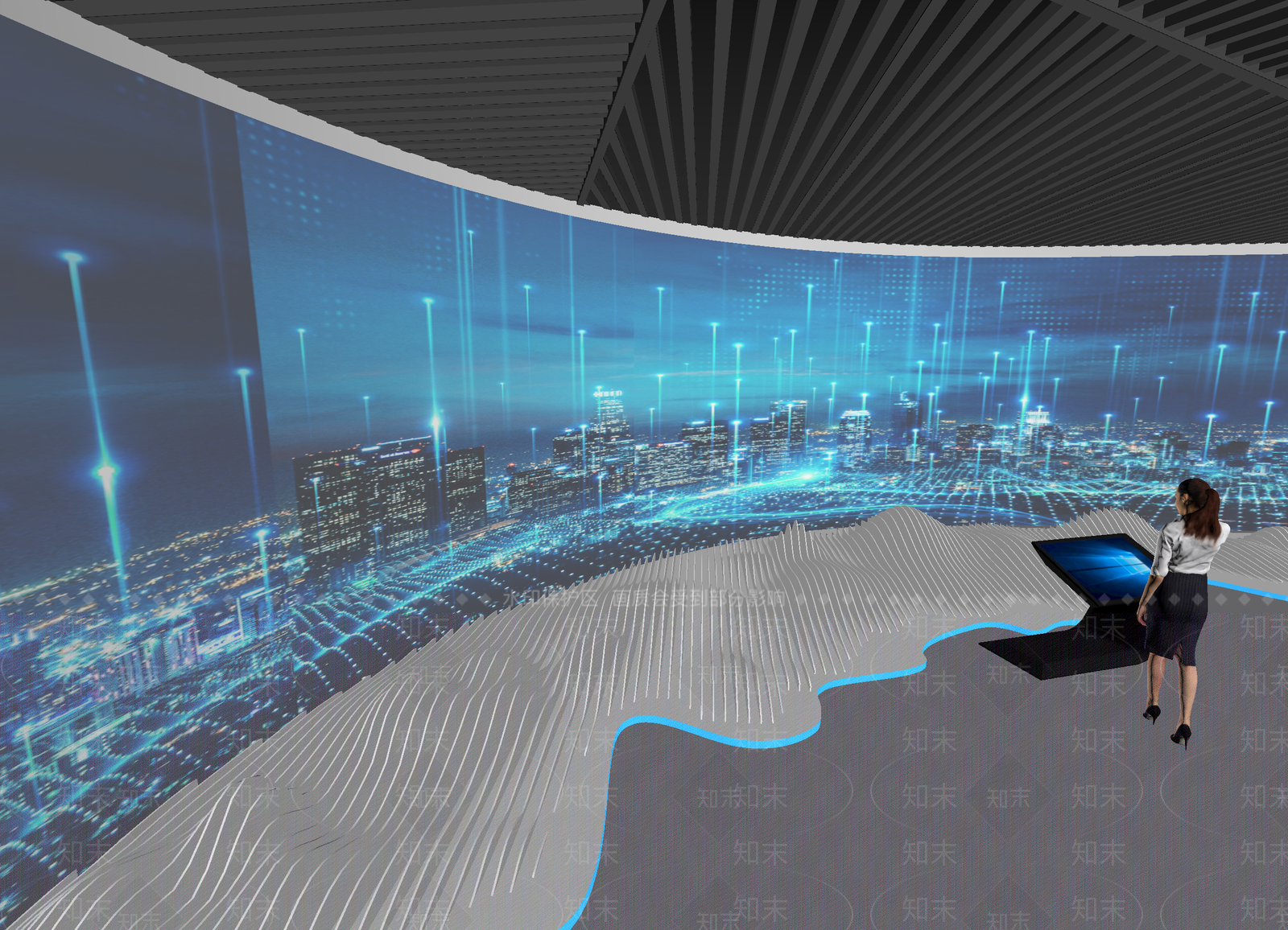 现代科技展厅3D模型下载【ID:1214661248】