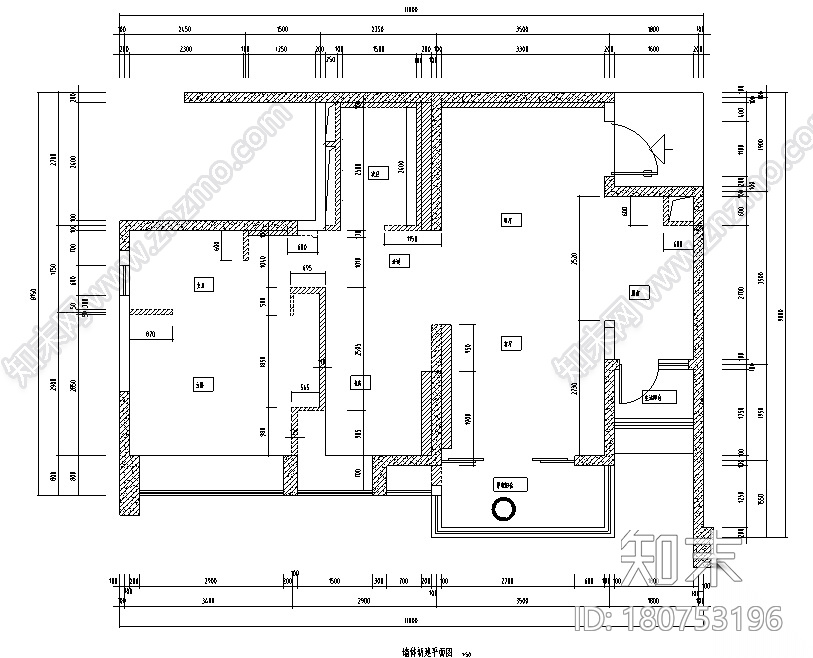 九龙仓晶科名苑中性风样板间设计施工图（附效果图）cad施工图下载【ID:180753196】