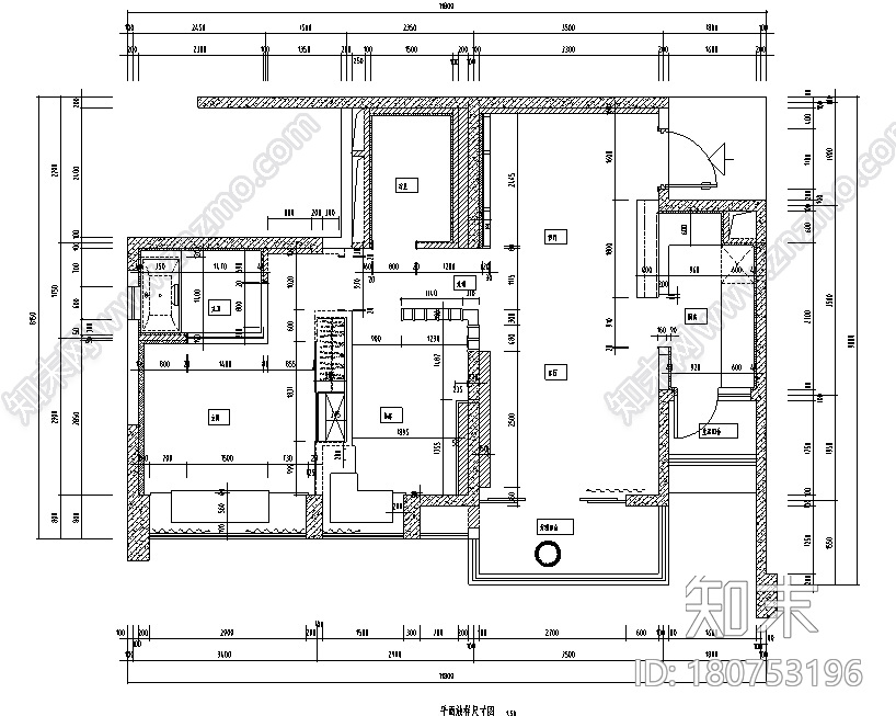 九龙仓晶科名苑中性风样板间设计施工图（附效果图）cad施工图下载【ID:180753196】