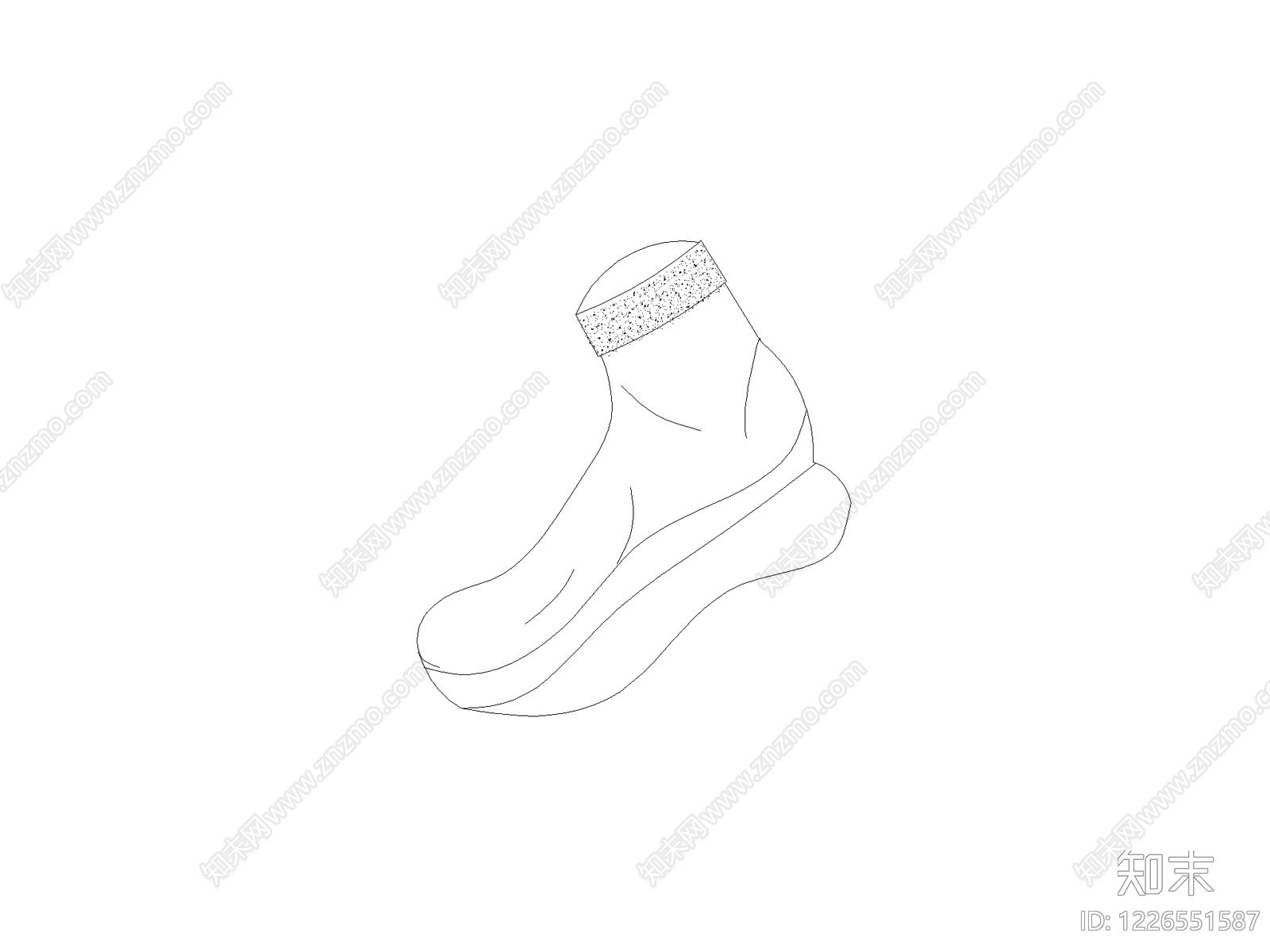 鞋子cad施工图下载【ID:1226551587】
