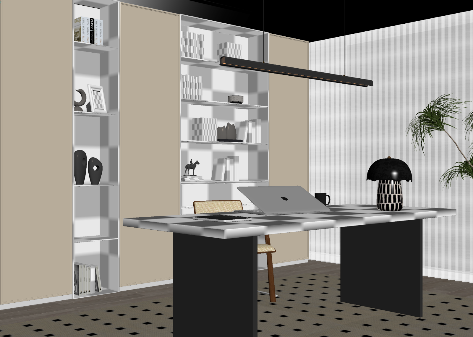 现代书房3D模型下载【ID:1214820198】
