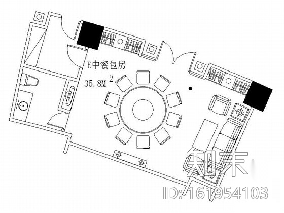 [成都]现代豪华酒店中餐包间装修施工图cad施工图下载【ID:161954103】