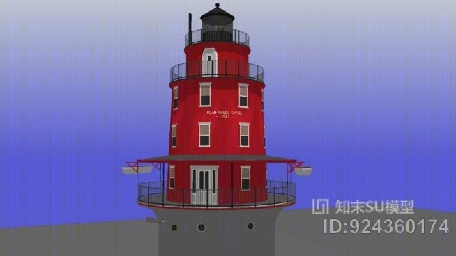 玛雅浅滩灯塔SU模型下载【ID:924360174】