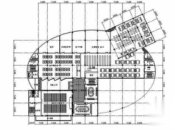 某五层简约风格图书馆建筑方案图cad施工图下载【ID:165611141】