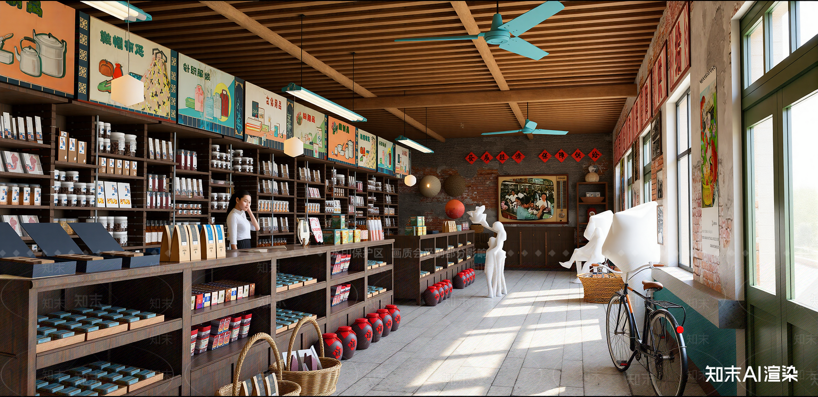 中式便利店SU模型草图