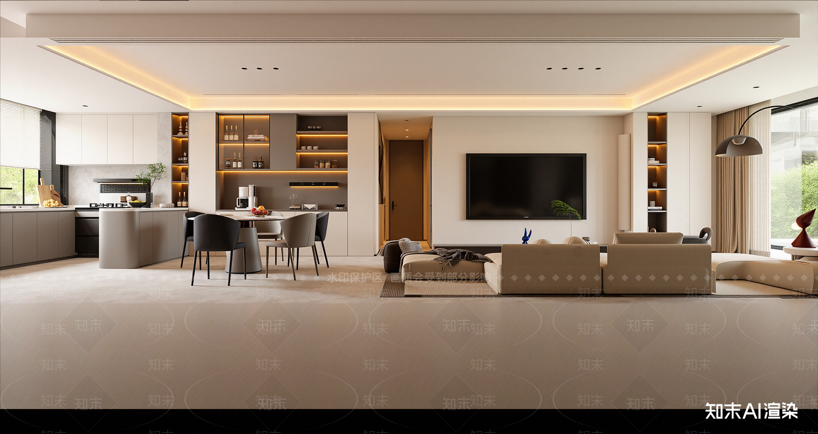 现代客餐厅3D模型下载【ID:1221511340】