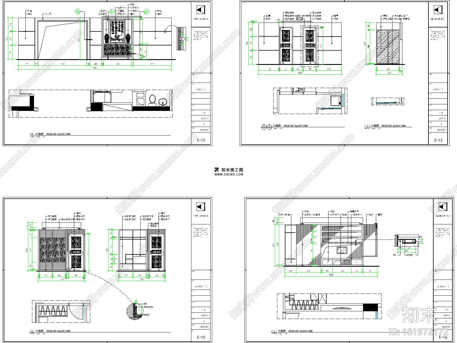 深圳帝豪湾公墅A栋13F全套施工图及高清效果图下载cad施工图下载【ID:181972172】