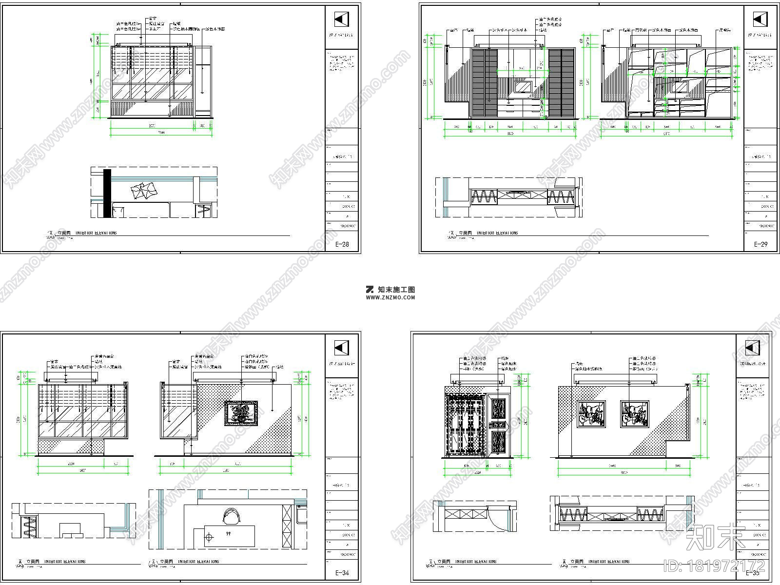 深圳帝豪湾公墅A栋13F全套施工图及高清效果图下载cad施工图下载【ID:181972172】