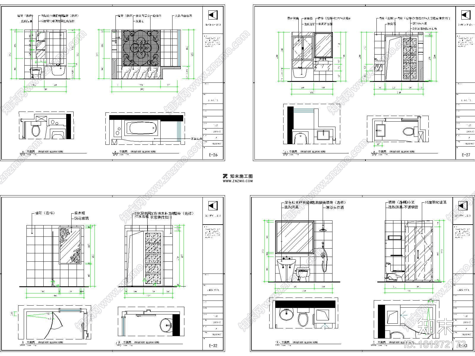 深圳帝豪湾公墅A栋13F全套施工图及高清效果图下载cad施工图下载【ID:181972172】