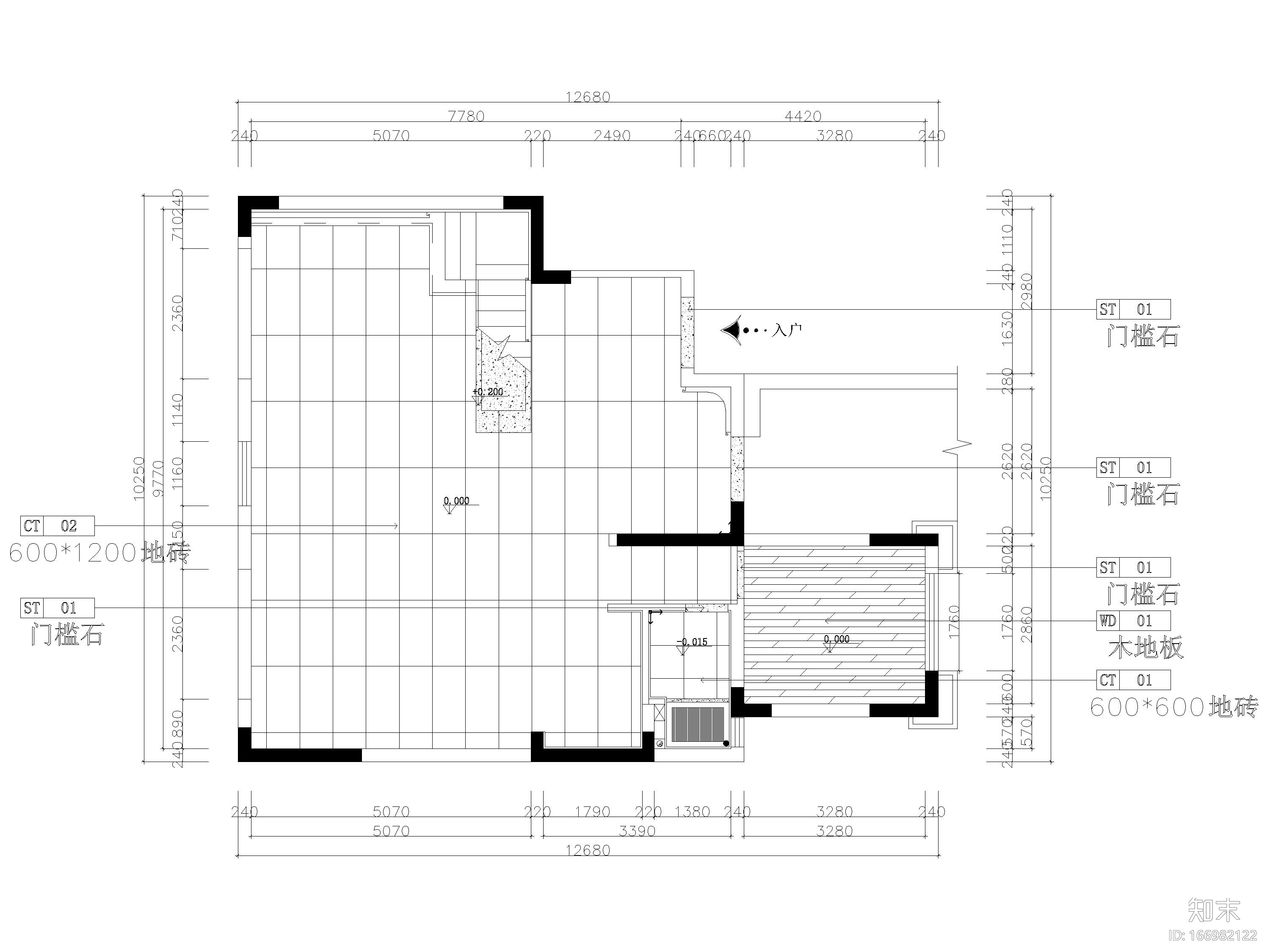 ​178㎡现代台式风两居室别墅私宅施工图施工图下载【ID:166982122】