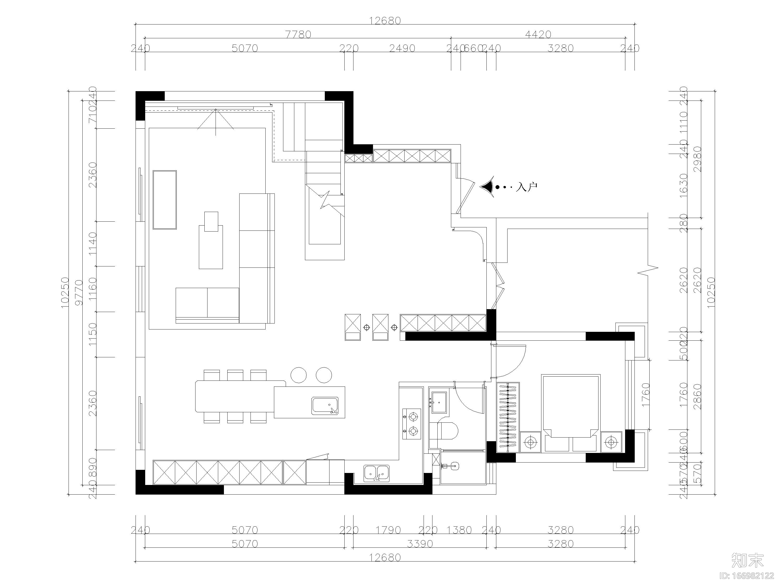 ​178㎡现代台式风两居室别墅私宅施工图施工图下载【ID:166982122】