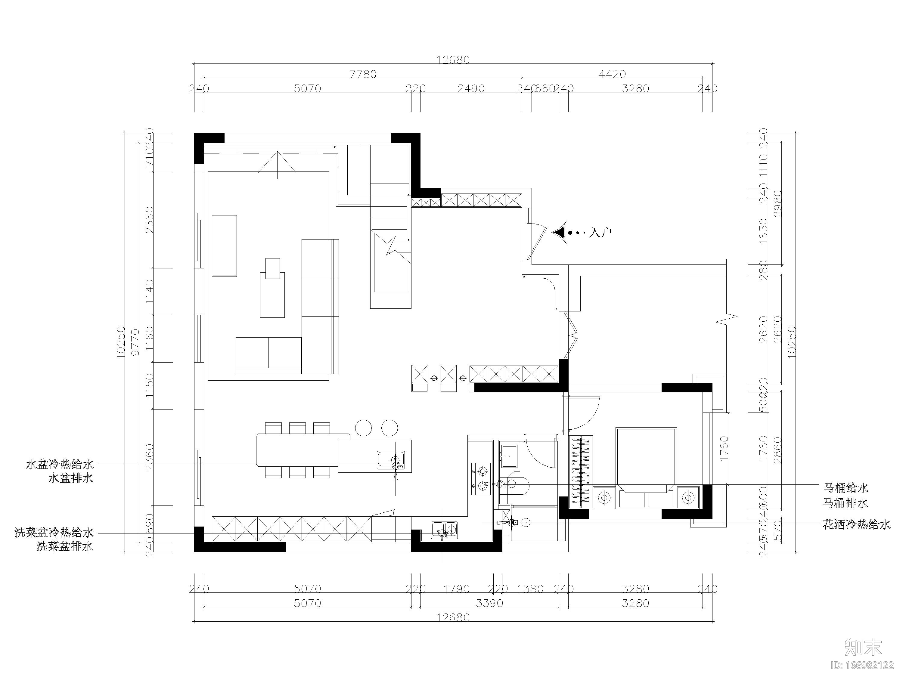 ​178㎡现代台式风两居室别墅私宅施工图施工图下载【ID:166982122】