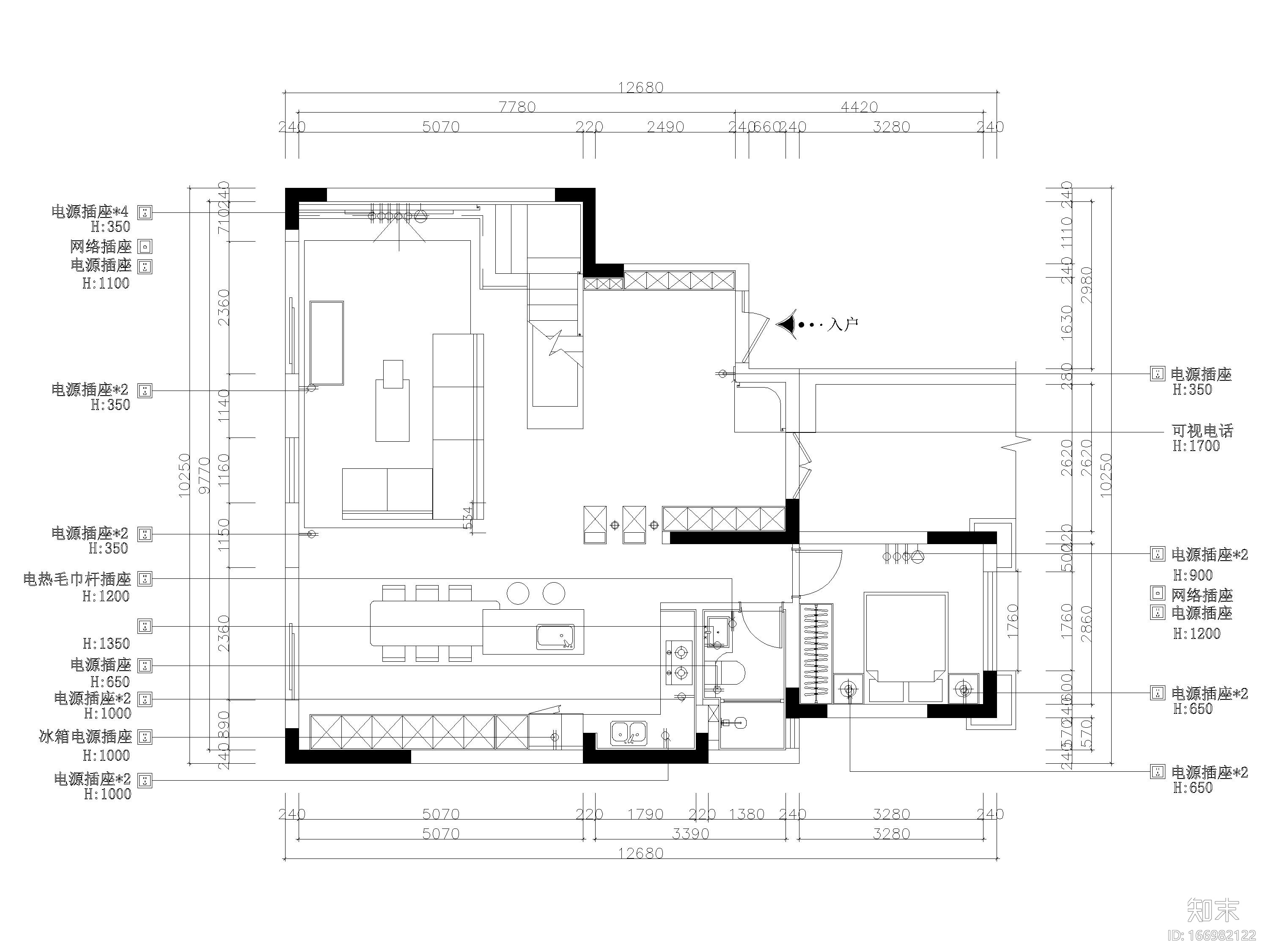 ​178㎡现代台式风两居室别墅私宅施工图施工图下载【ID:166982122】