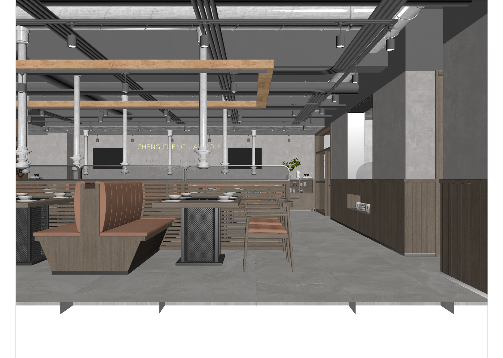 工业风中餐厅3D模型下载【ID:1214582596】