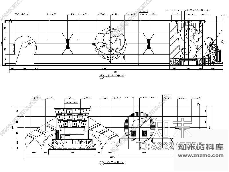 图块/节点四星级酒店大堂室内立面图施工图下载【ID:832217756】