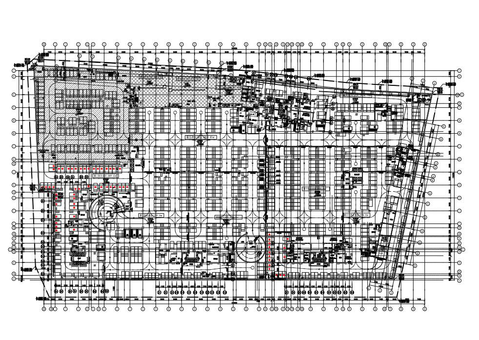 4栋超高层商住楼建筑施工图(含商业裙房)cad施工图下载【ID:165731105】