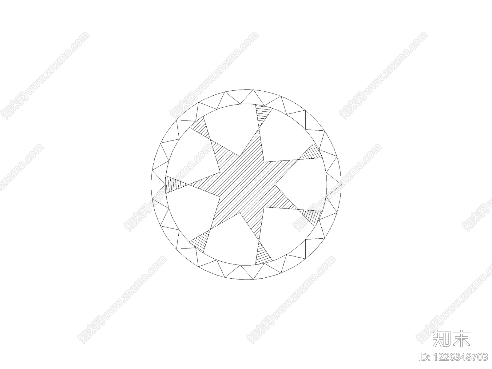 现代地面拼花CAD图纸