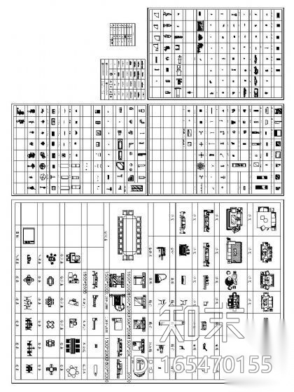 室内设计标准图块集cad施工图下载【ID:165470155】