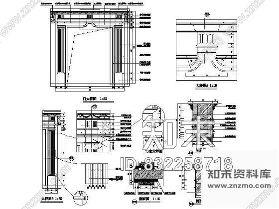 图块/节点装饰门详图cad施工图下载【ID:832258718】
