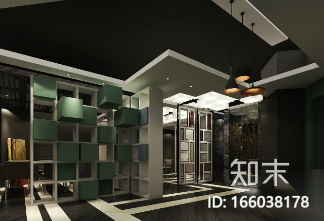 现代混搭风格复合办公空间设计施工图（附效果图）施工图下载【ID:166038178】