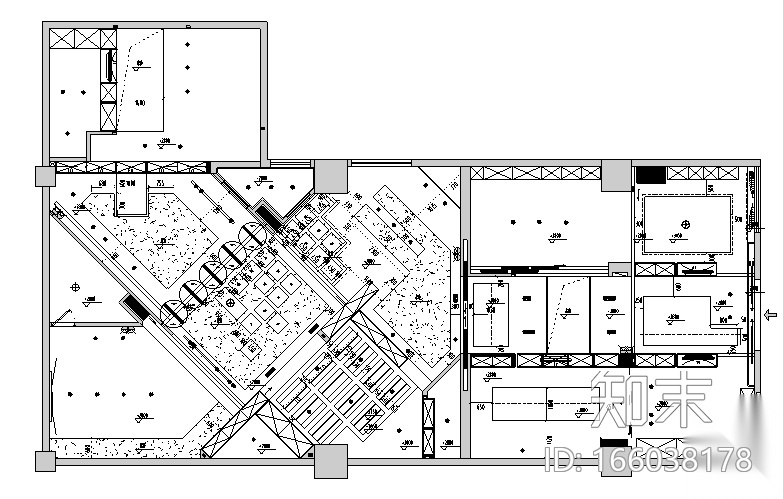 现代混搭风格复合办公空间设计施工图（附效果图）cad施工图下载【ID:166038178】