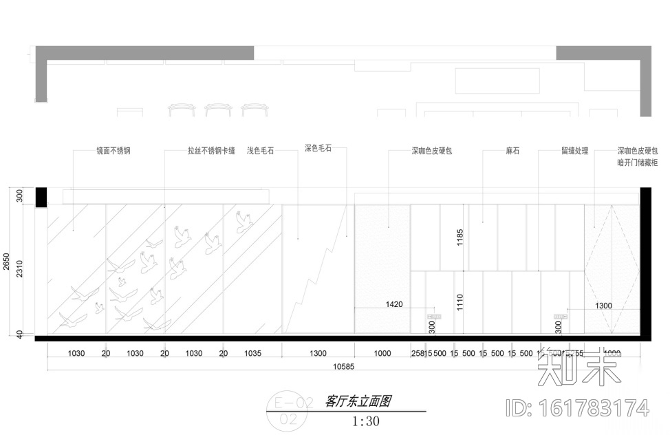 [张家界]极简灰蓝色调住宅室内设计施工图（含效果图）cad施工图下载【ID:161783174】