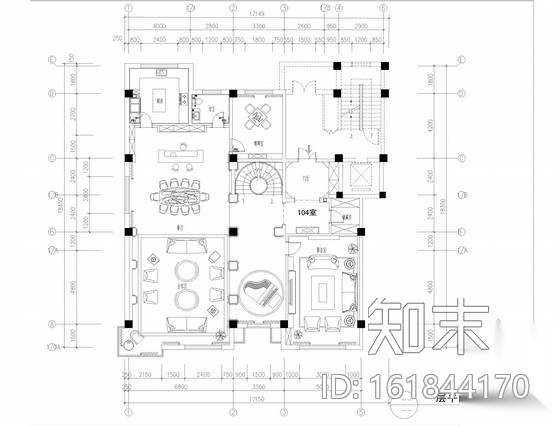 [内蒙古]知名设计公司设计欧式古典豪宅CAD施工图cad施工图下载【ID:161844170】