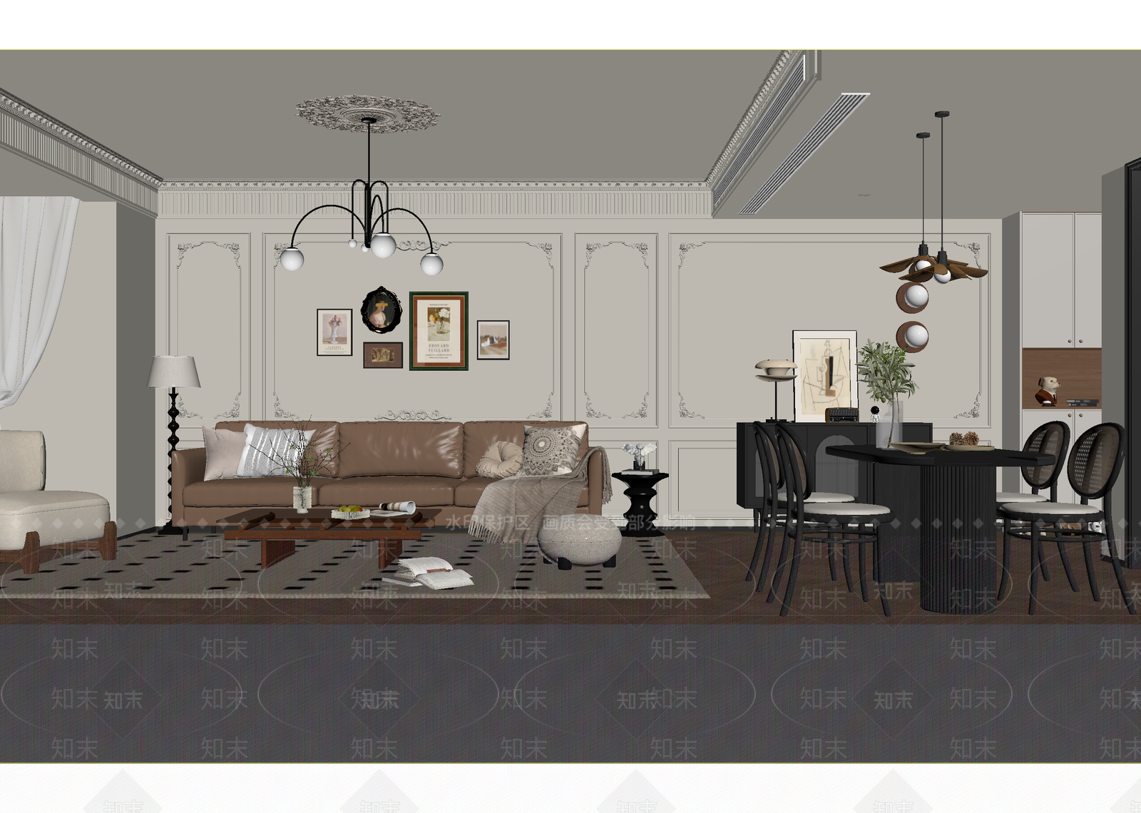 现代客餐厅3D模型下载【ID:1215191511】