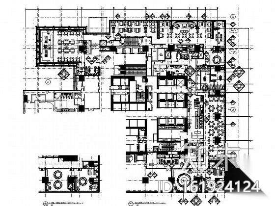 [上海]商务休闲区五星级酒店典雅中餐厅装修施工图（含效...cad施工图下载【ID:161924124】