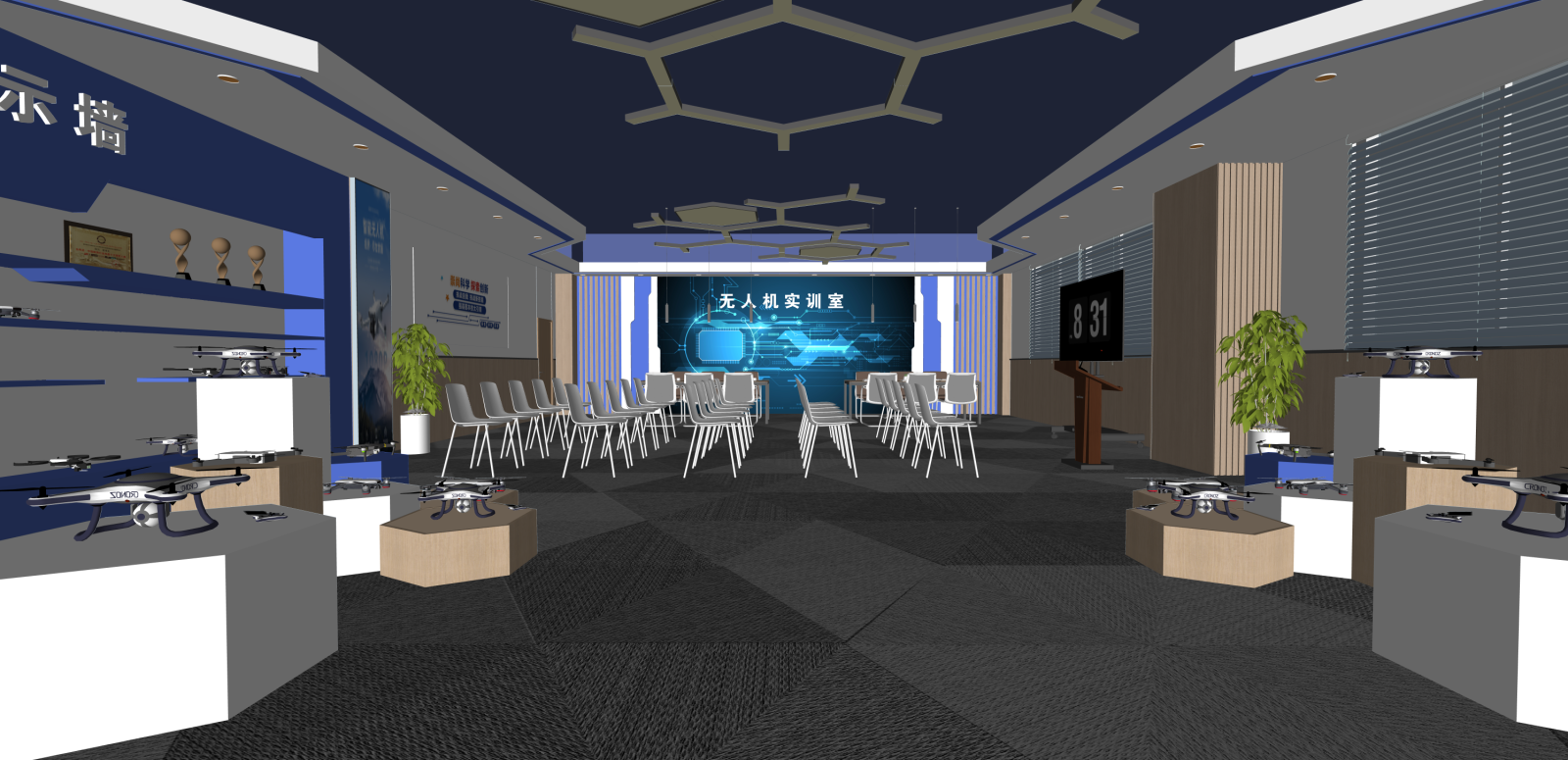 现代其他学校空间SU模型下载【ID:1216053256】