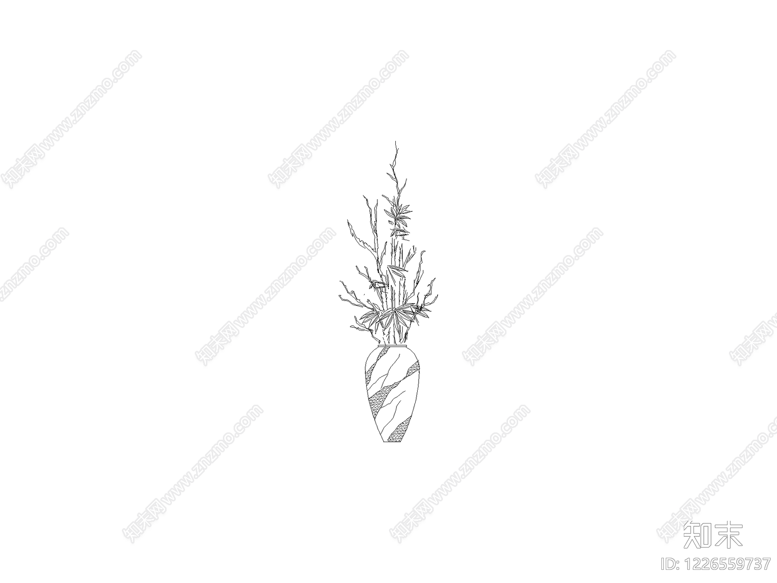 种绿植盆栽图块cad施工图下载【ID:1226559737】