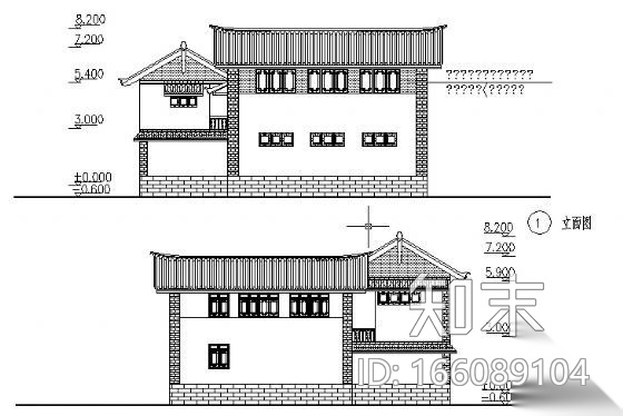 某大理白族二层民居建筑方案图施工图下载【ID:166089104】