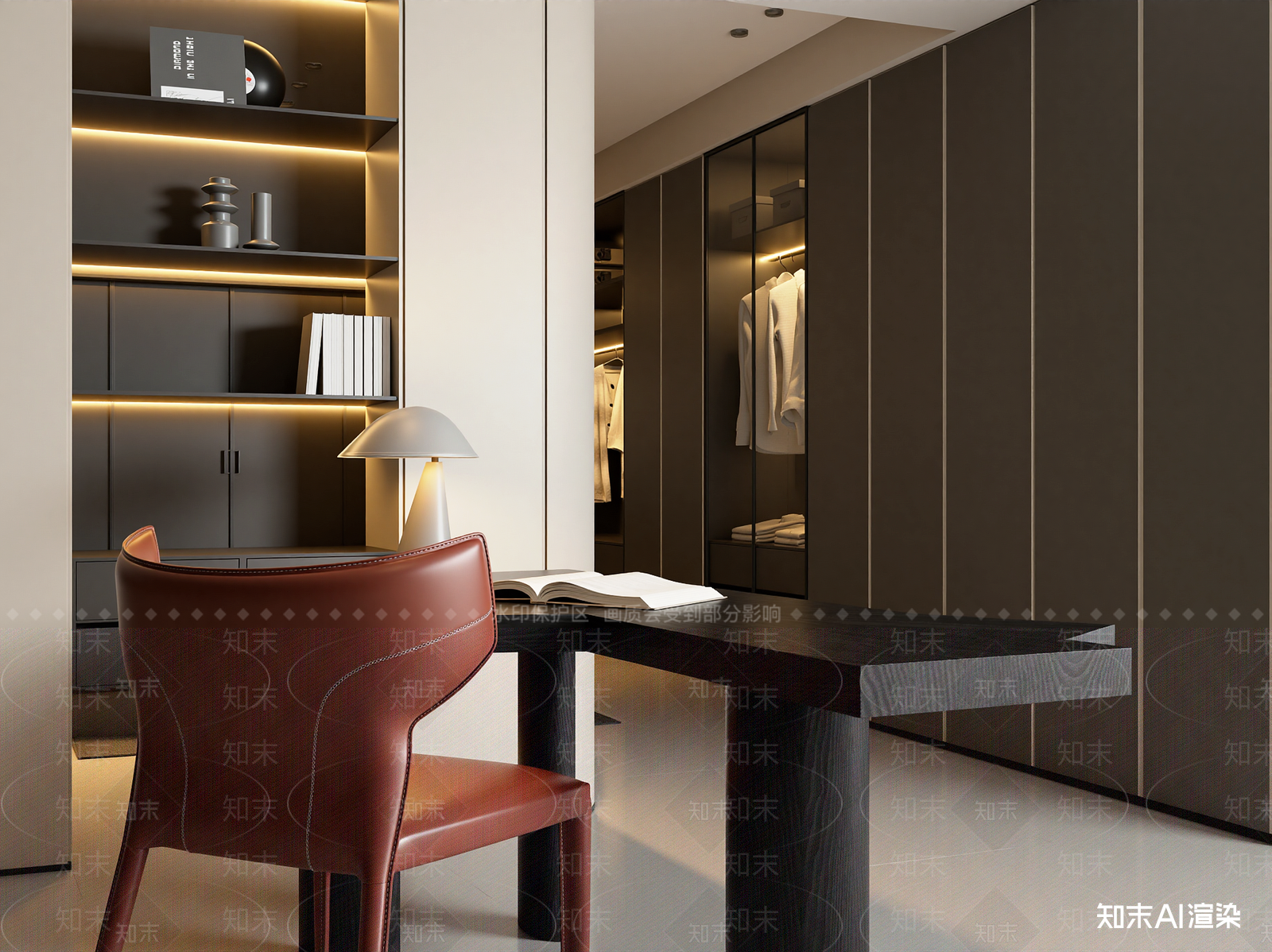 现代书房3D模型下载【ID:1221685423】