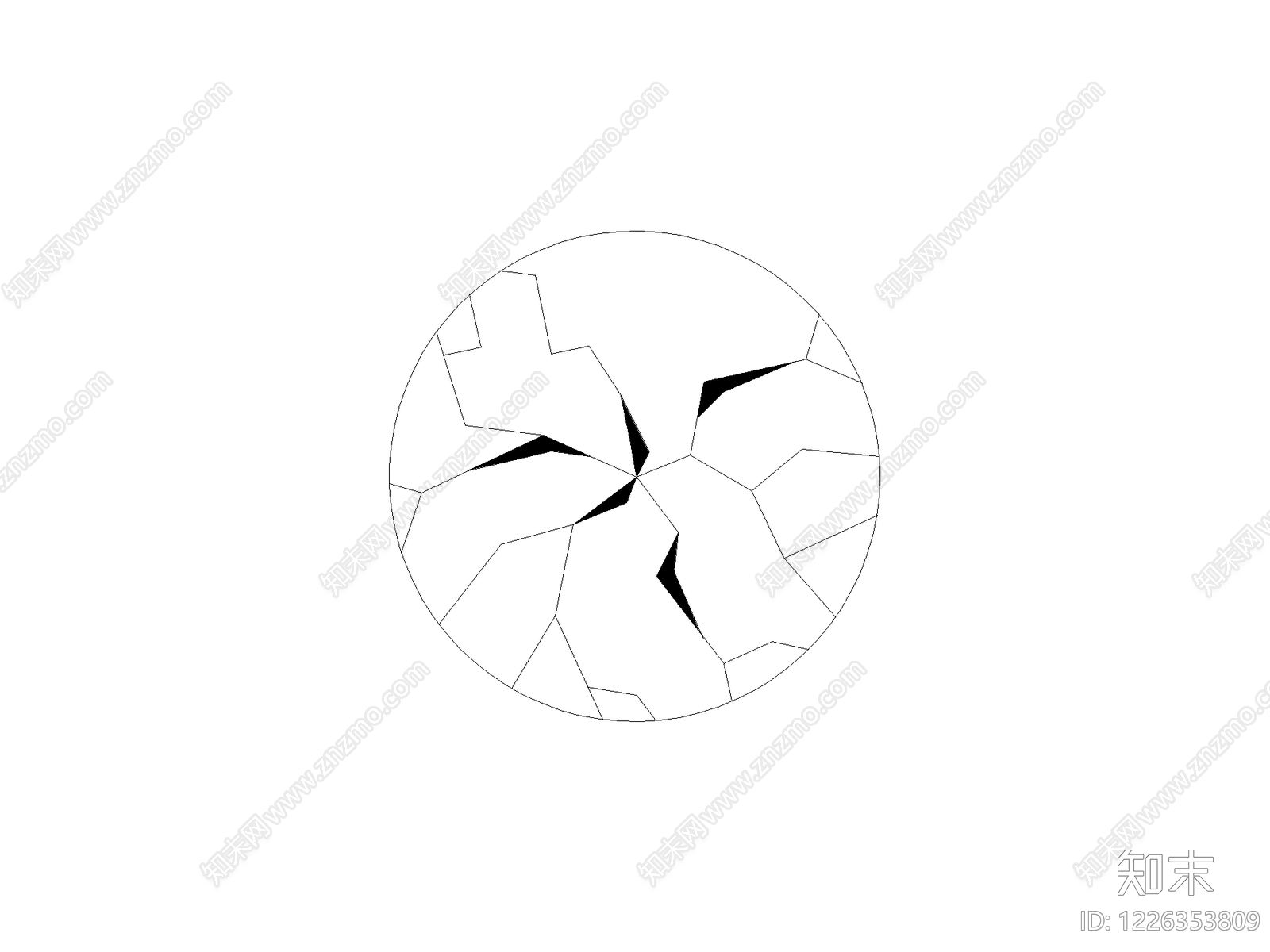 现代地面拼花CAD图纸