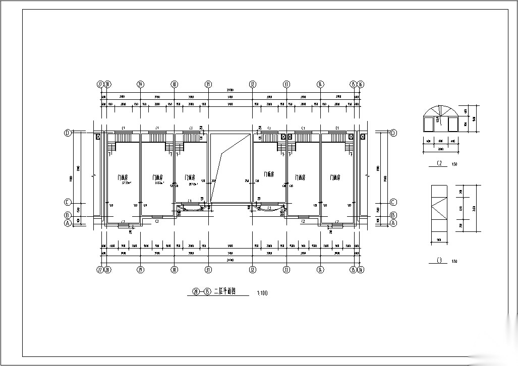 多层沿街商铺建筑设计方案施工图CADcad施工图下载【ID:165156130】