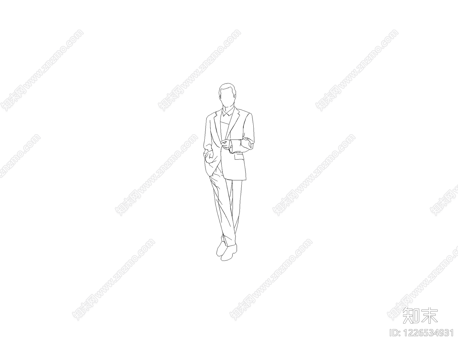 现代人物CAD图纸