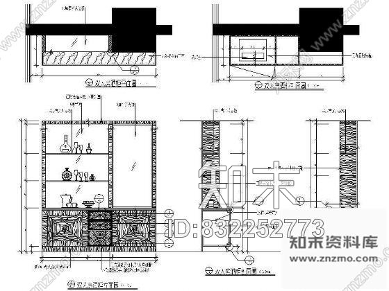 图块/节点酒店双人房酒柜详图cad施工图下载【ID:832252773】