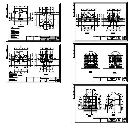 四层住宅建筑施工图-2cad施工图下载【ID:149852183】