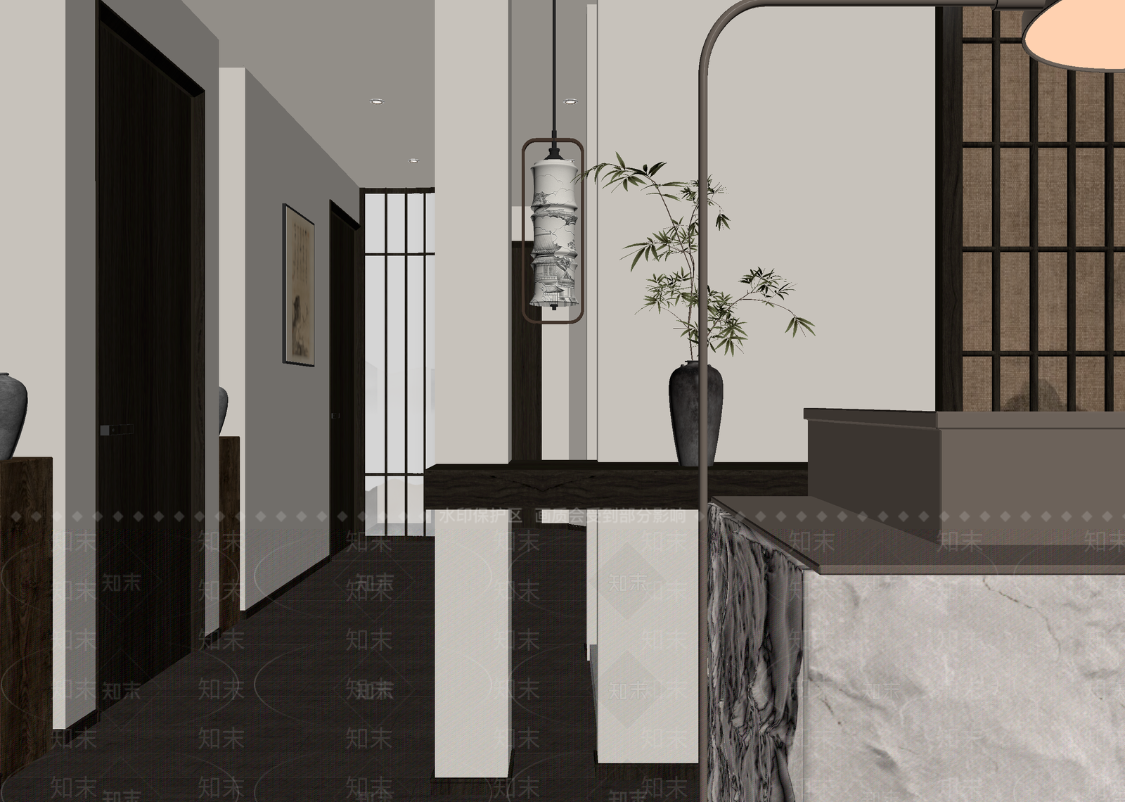 中式玄关3D模型下载【ID:1215157950】